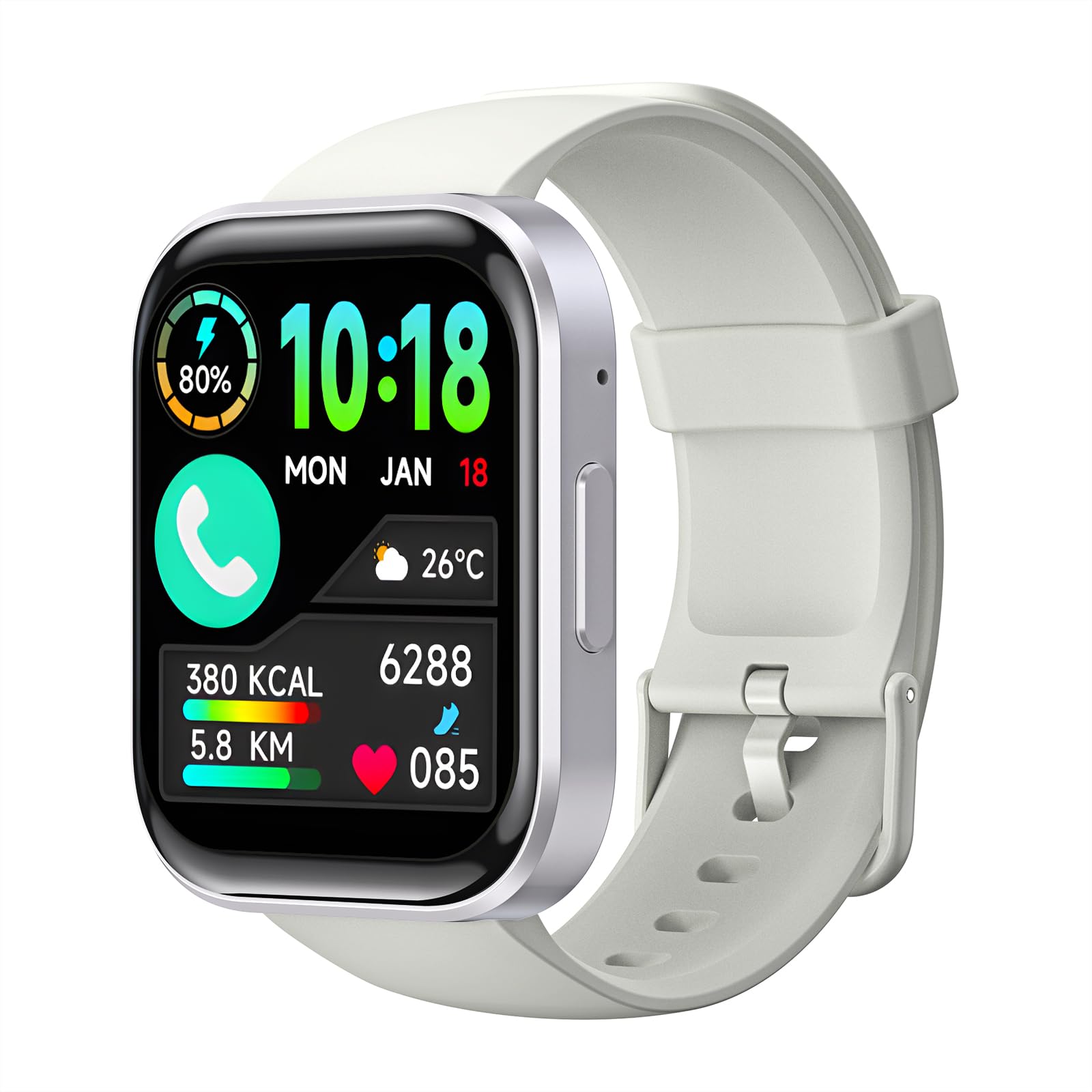 OUKITEL BT103 Smartwatch Uomo Donna, 1.91" Orologio Smart Watch con Effettua/Risposta Chiamate Vocale, 100+ Modalità Sportive con Contapassi/Sonno/Cardiofrequenzimetro, Fitness Tracker per iOS Android
