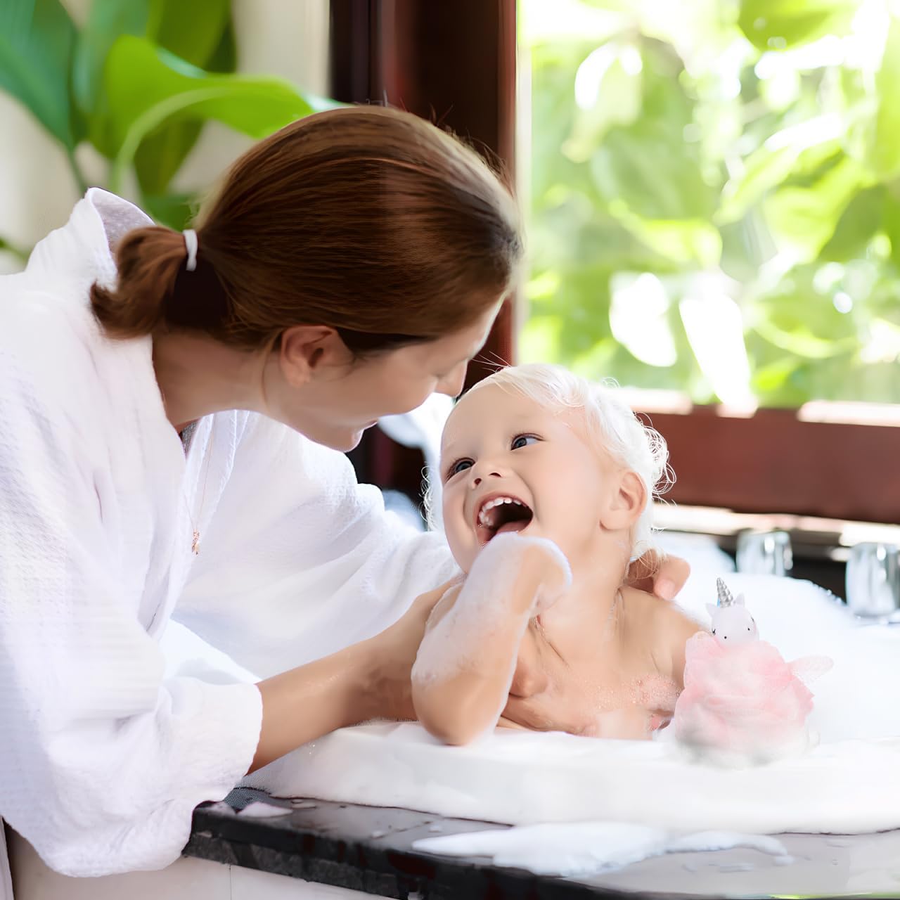 Balacoo Shower Loofah: 2 Pcs Unicorn Loofahs Animal Loofah Kids Loofah Bath Sponge Exfoliating Scrubber Bathing Ball for Girls Boys - Image 2