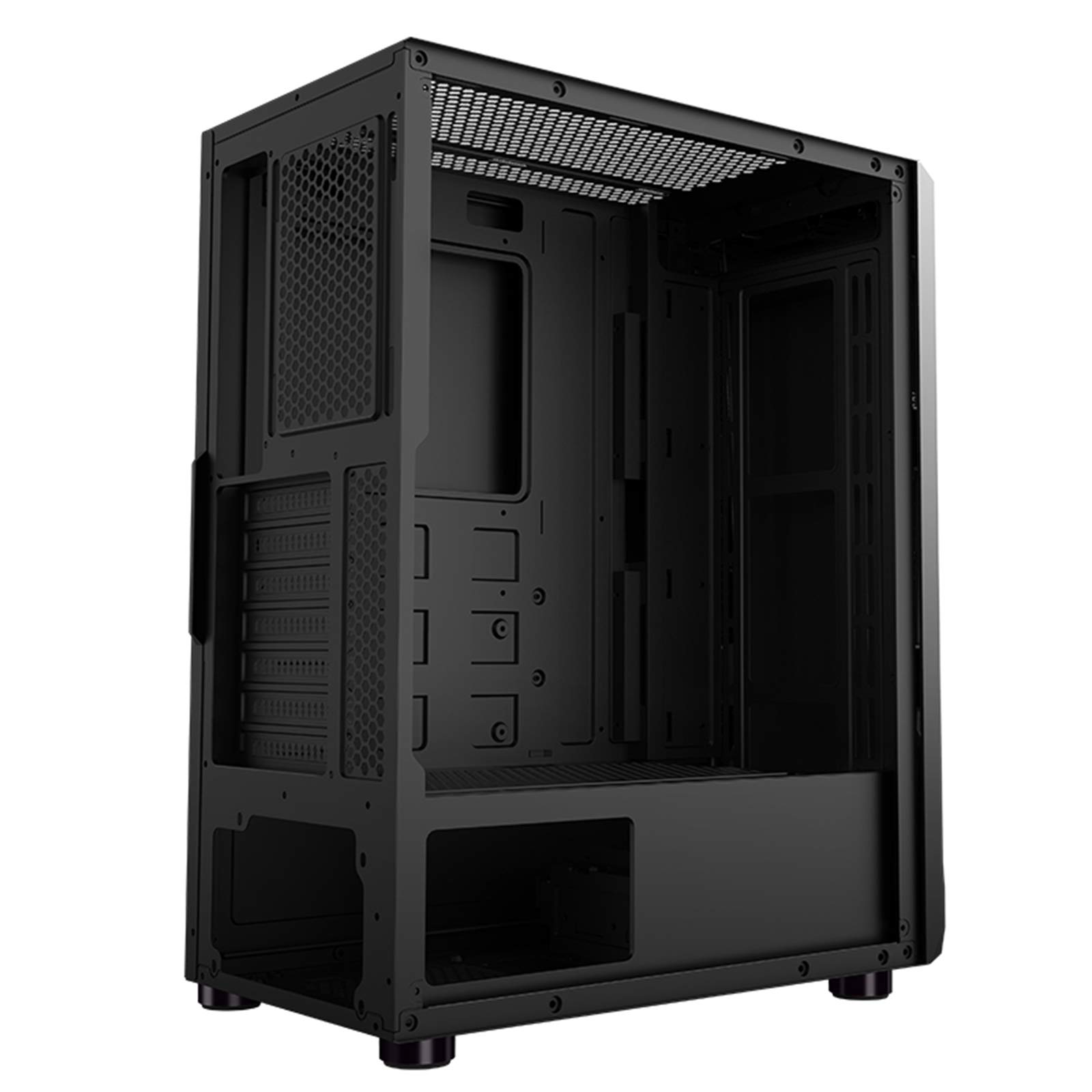 Custodia da Gioco PC ATX Mid Tower - Porta USB Anteriore - Pannello Laterale in Vetro temperato a sgancio rapido - Sistema di Gestione dei Cavi - Raffreddamento ad Acqua pronta - Nero