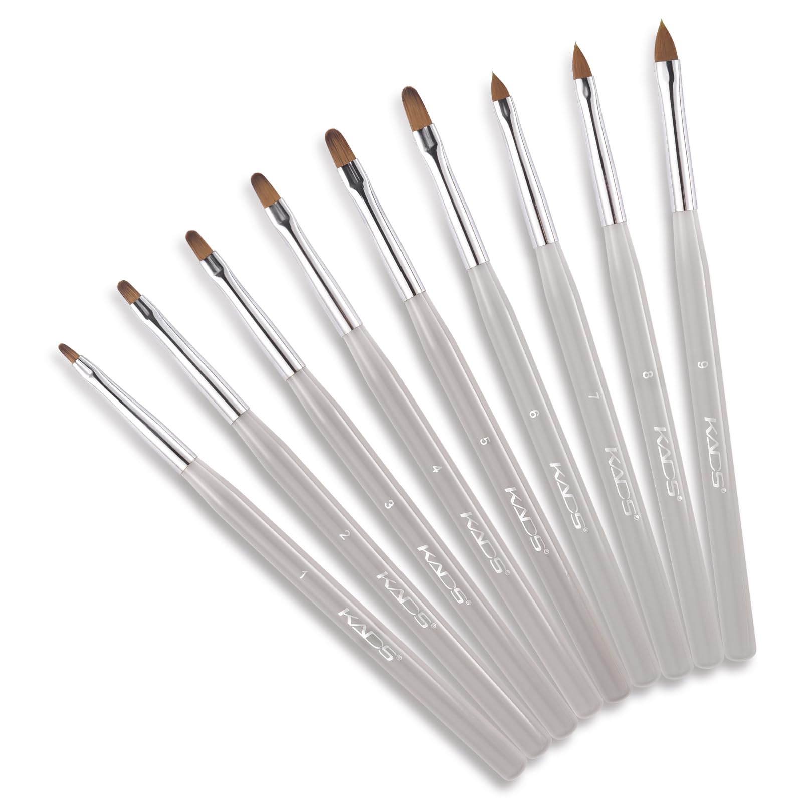 KADS 9-Piece Nail Art Brush Set, Gel Nails Brush Set, 9 Pieces, Nail Design, Nail Gel Brush