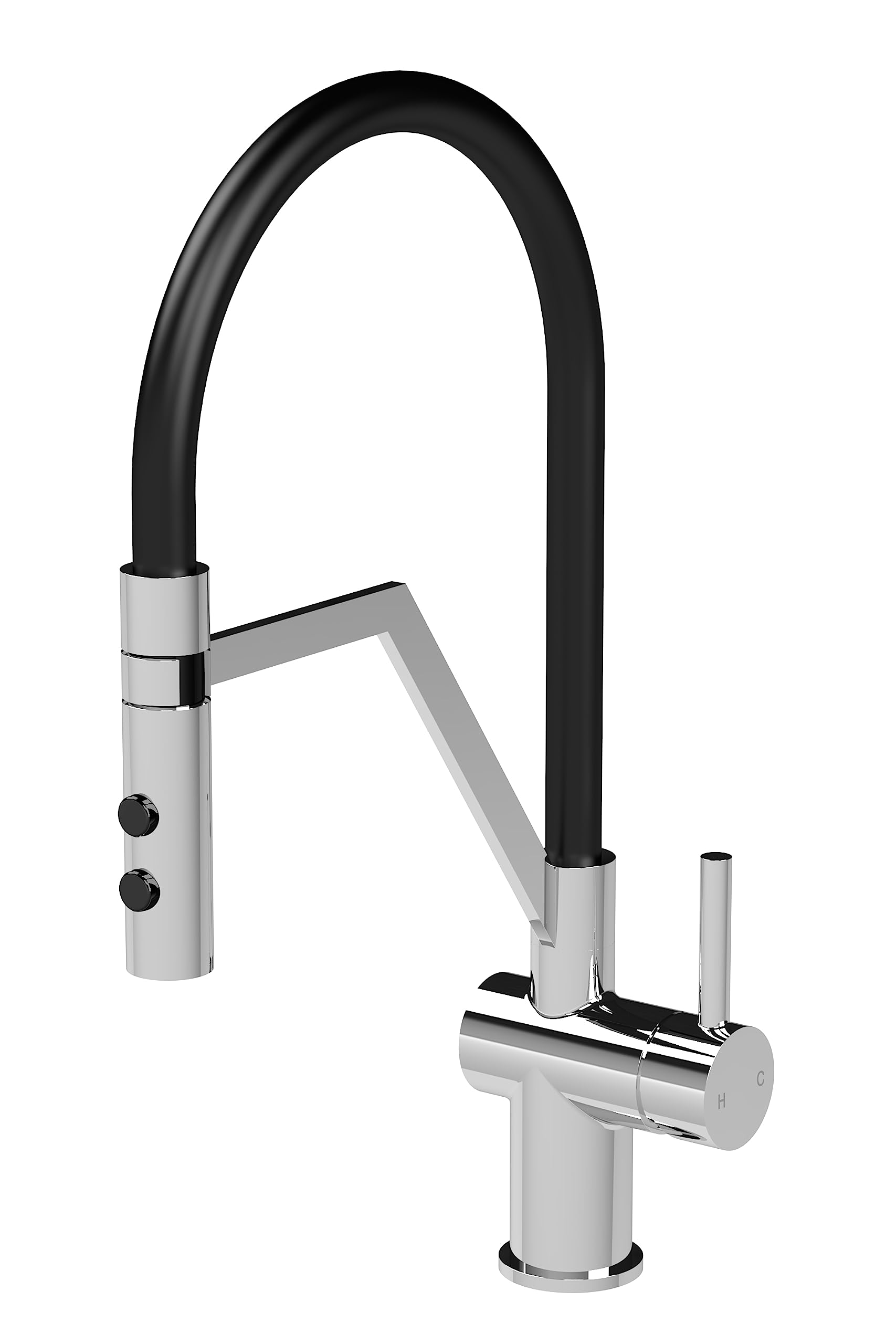Nuie Ravi Rinser Kitchen Tap With Lever Handle (Chrome).