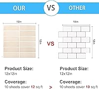 Vista 5 de Protector contra salpicaduras despegable y adhesivo para cocina, nueva actualización de 12" x 12" grande premium para cocina, azulejo tipo metro