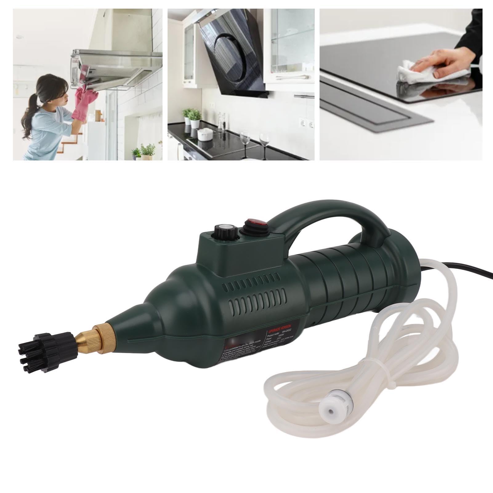 Steam Cleaner, Intelligent Operation Multi Purpose Handheld Steam Cleaner 3BAR Air Pressure Portable for Floor (Military Green US Plug 220V)