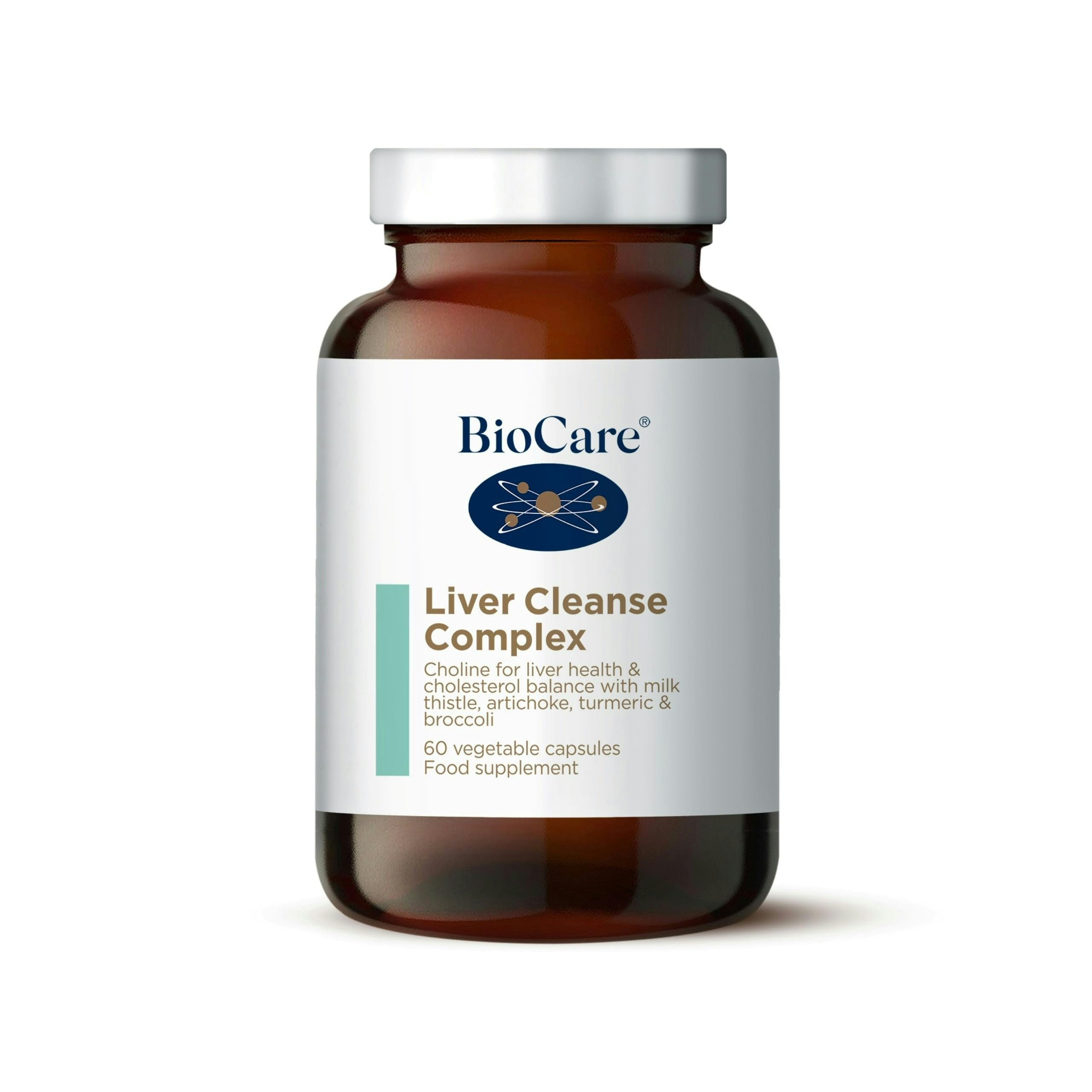 BioCare Liver Cleanse Complex | Choline, Milk Thistle, Artichoke & Turmeric | Detoxification, Liver Health, Digestion & Cholesterol Balance - 60 Capsules
