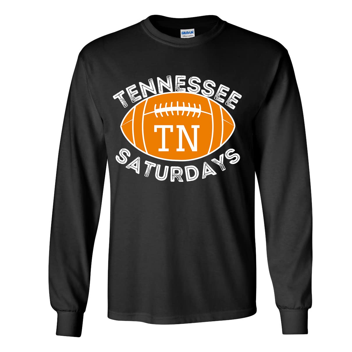 Tennessee T-Shirt für Herren, Motiv: Saturdays, Fußball, Sport, Fan, TN-Team, Farbe: Orange, langärmeliges T-Shirt