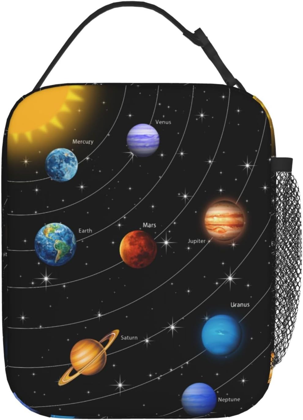 Miaoquhe Planet Star Insulated Lunch Box for Girls Boys Kids Galaxy Solar System Lunch Bag for Women Men Adult Reusable Cooler Tote Bag for School Work Office Picnic Travel Hiking