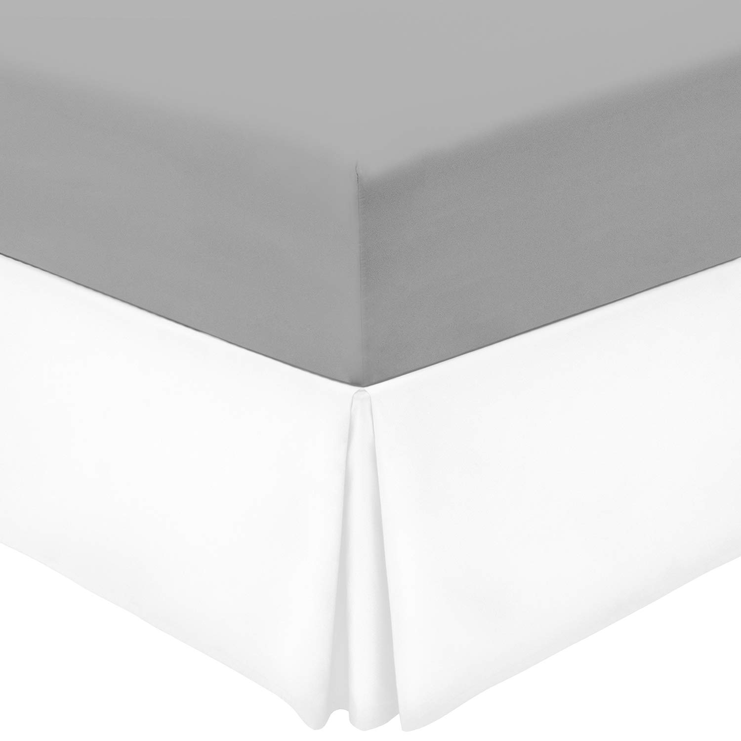 Buy Mellanni White Queen Bed Skirt Bed Frame and Box Spring Cover 15Inch Tailored Drop