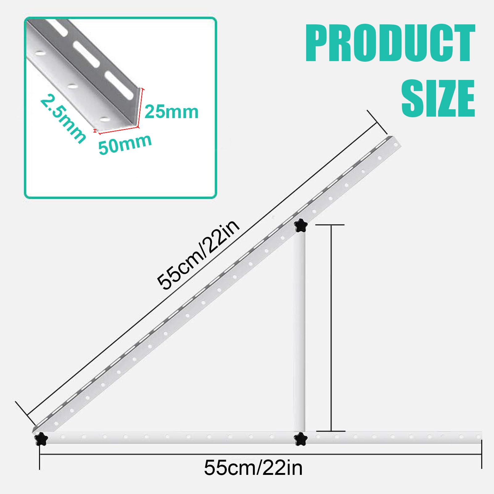 Staffa di montaggio solare regolabile, 22"/28"/41", staffe di montaggio inclinabili per pannello solare, angolo di supporto regolabile, kit di montaggio per camper, tetto, barca, qualsiasi sistema