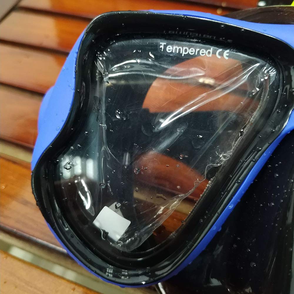 Snorkel Set Anti-Fog Snorkeling Máscara de Buceo con Tubos de respiración Libres mejorados Snorkel Superior seco antifugas para Adultos y jóvenes Azul