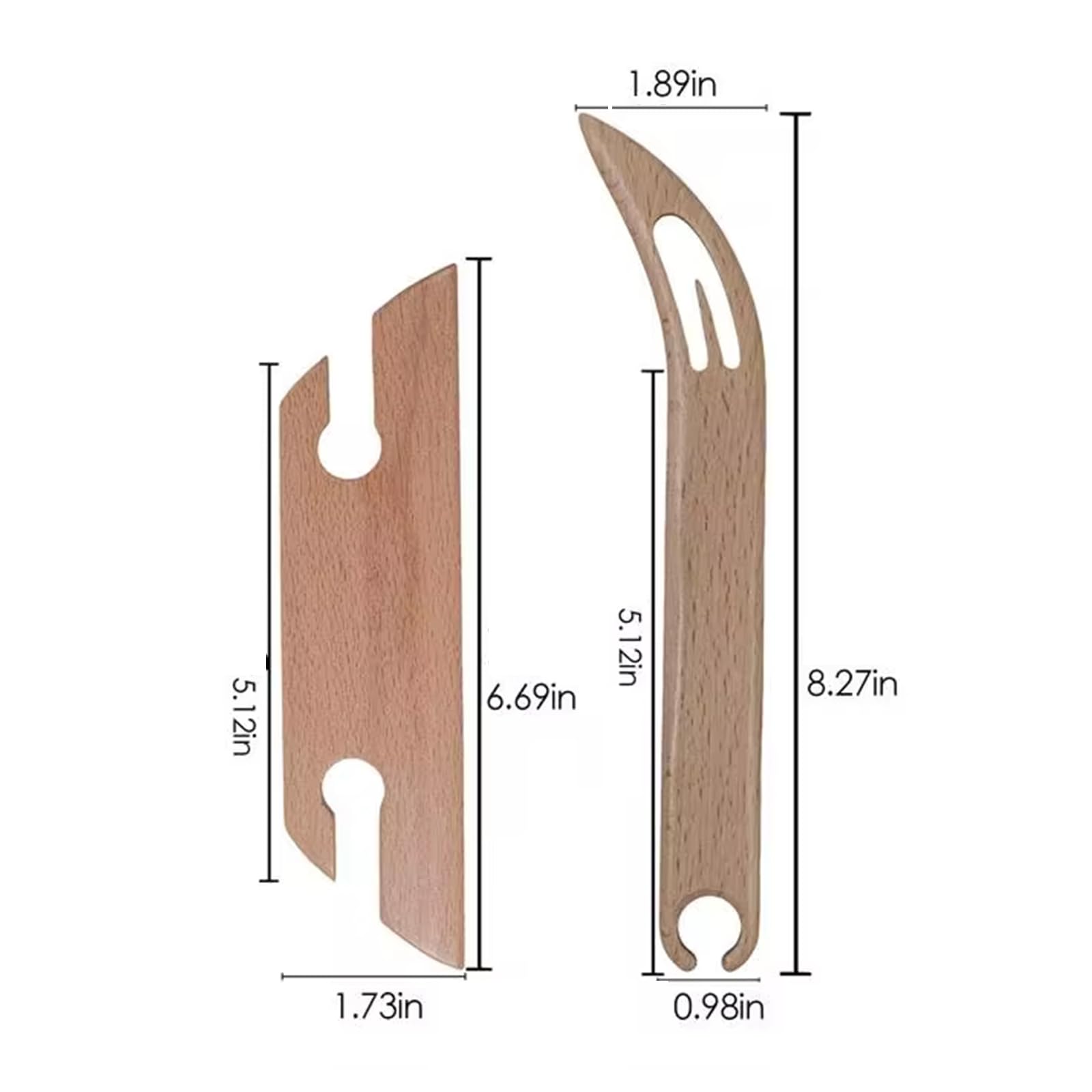 YUNATA Wooden Beveled Inkle Weaving Shuttle Kit, Handcraft Knitting Weaving Loom Tools Shuttle for Weaving DIY Craft Weaving Accessories