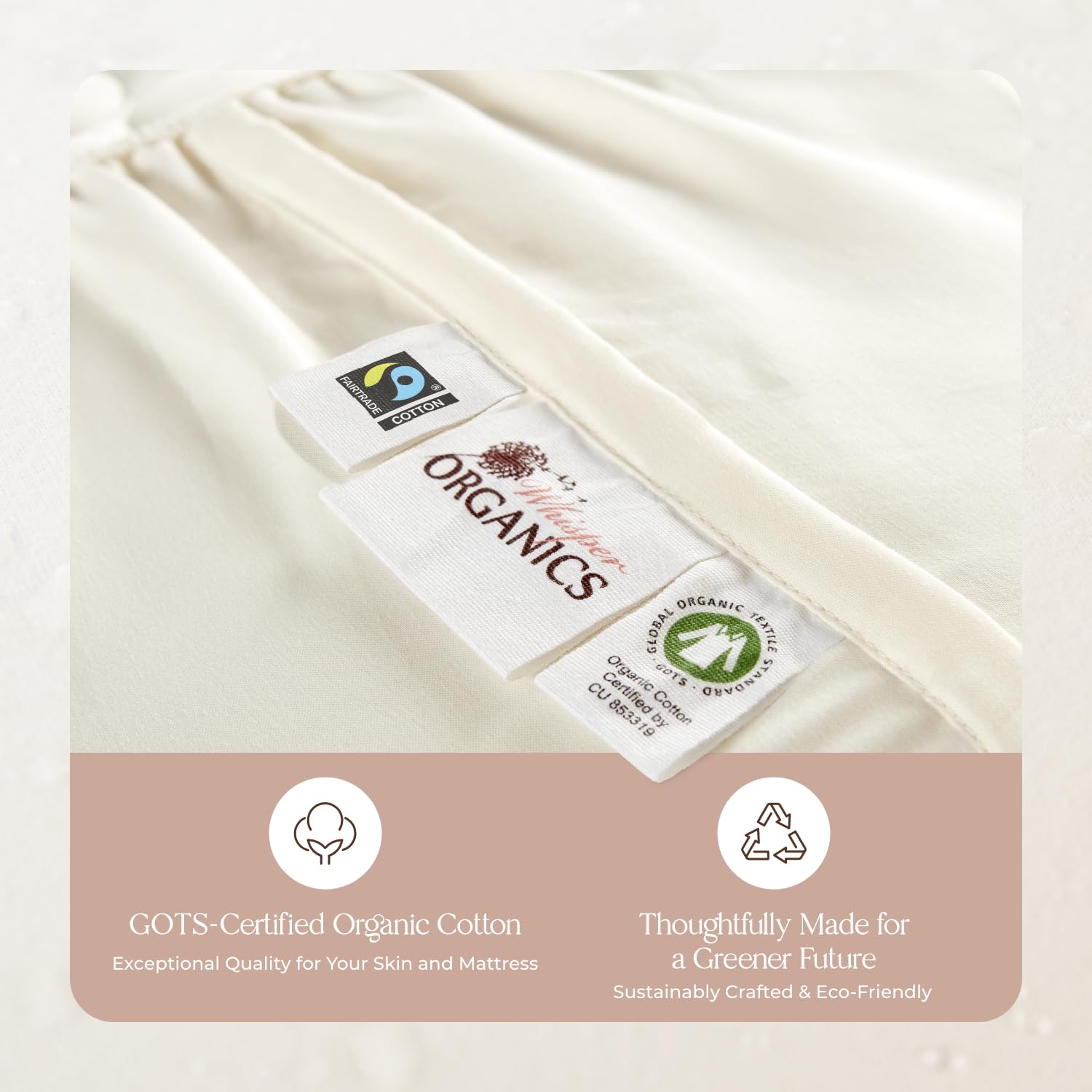 Protector de colchón 100% impermeable - Funda de colchón King - Certificado GOTS & Fairtre-Organic - Transpirable - Color blanco, bolsillo profundo de 17 pulgadas, 78 x 82 pulgadas 7