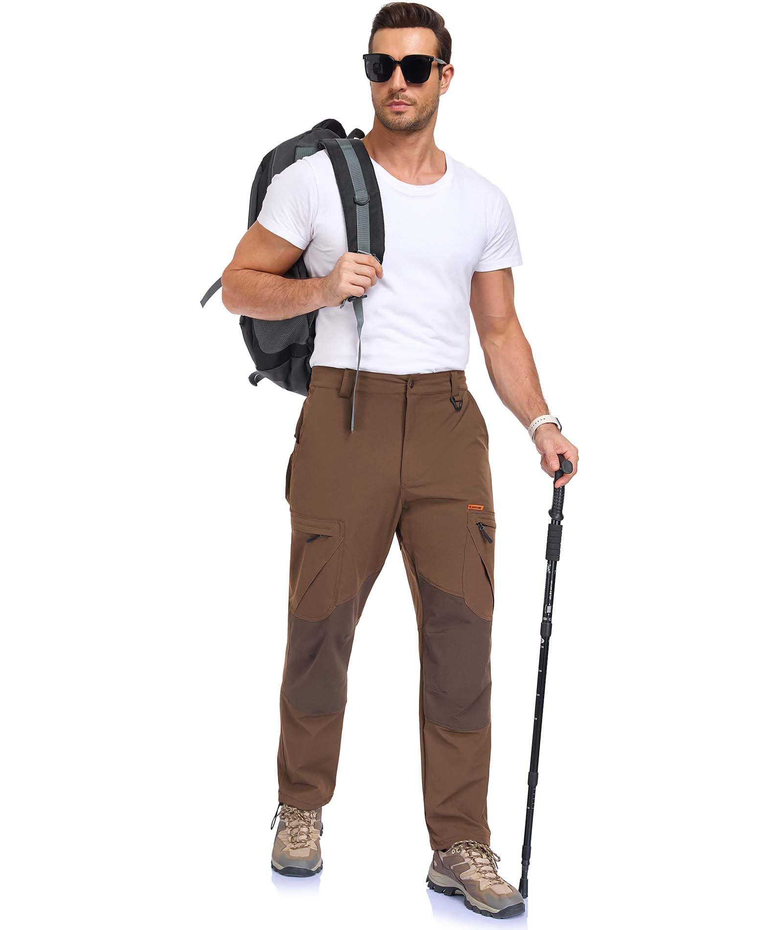 Elainone Wanderhose Herren Outdoor Hosen Stretch Trekkinghose Arbeitshosen Männer Mit 5 Taschen für Viele Outdoor-Aktivitäten