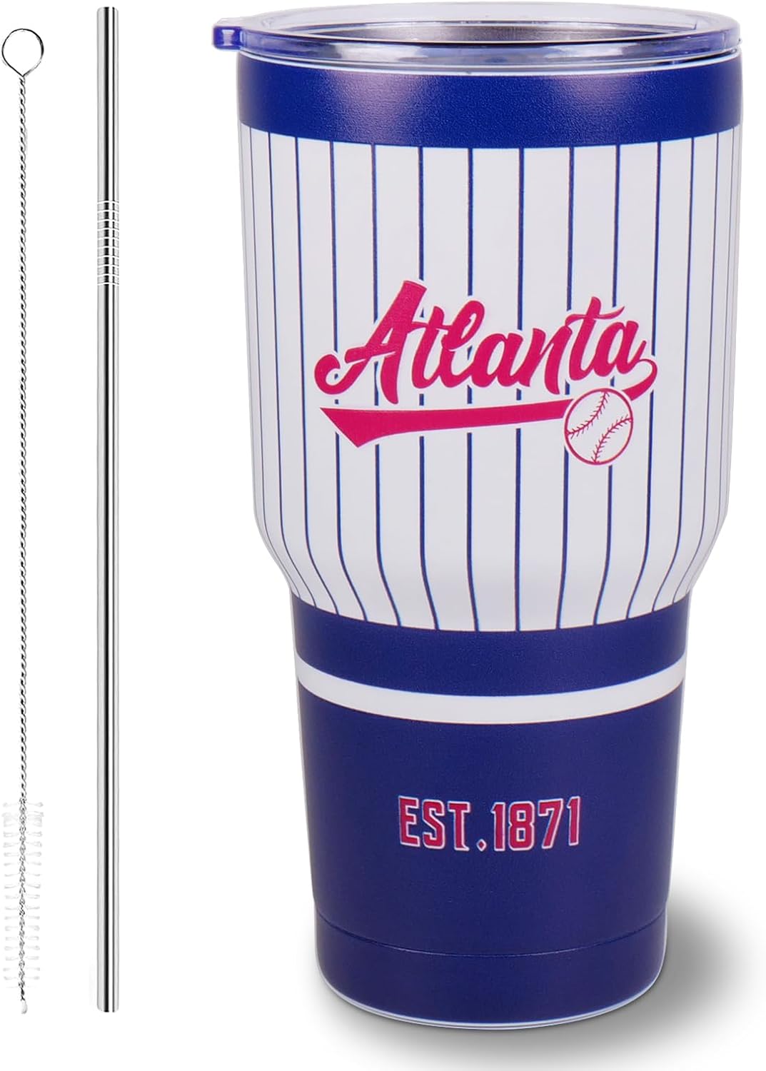 30OZ Gradient Color Baseball Insulated Mug, Keep Cold And Hot, Fashionable Gradient Color, Suitable For Outdoor, Sports, Office, A Beautiful Gift For Men, Women, Fans