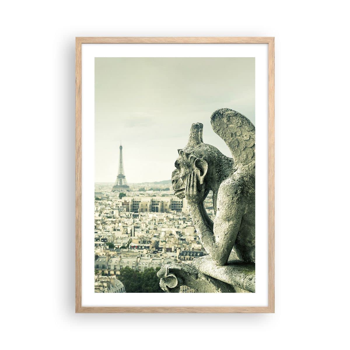 Tableau Toile Déco 50x70cm - Gargouilles De Notre-Dame De Paris - Impression Artistique