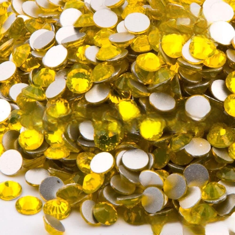 #Ss16 Citrine Yellow Strass Flatback Crystal Stones Non Hotfix DIY Nail Art Rhinestones