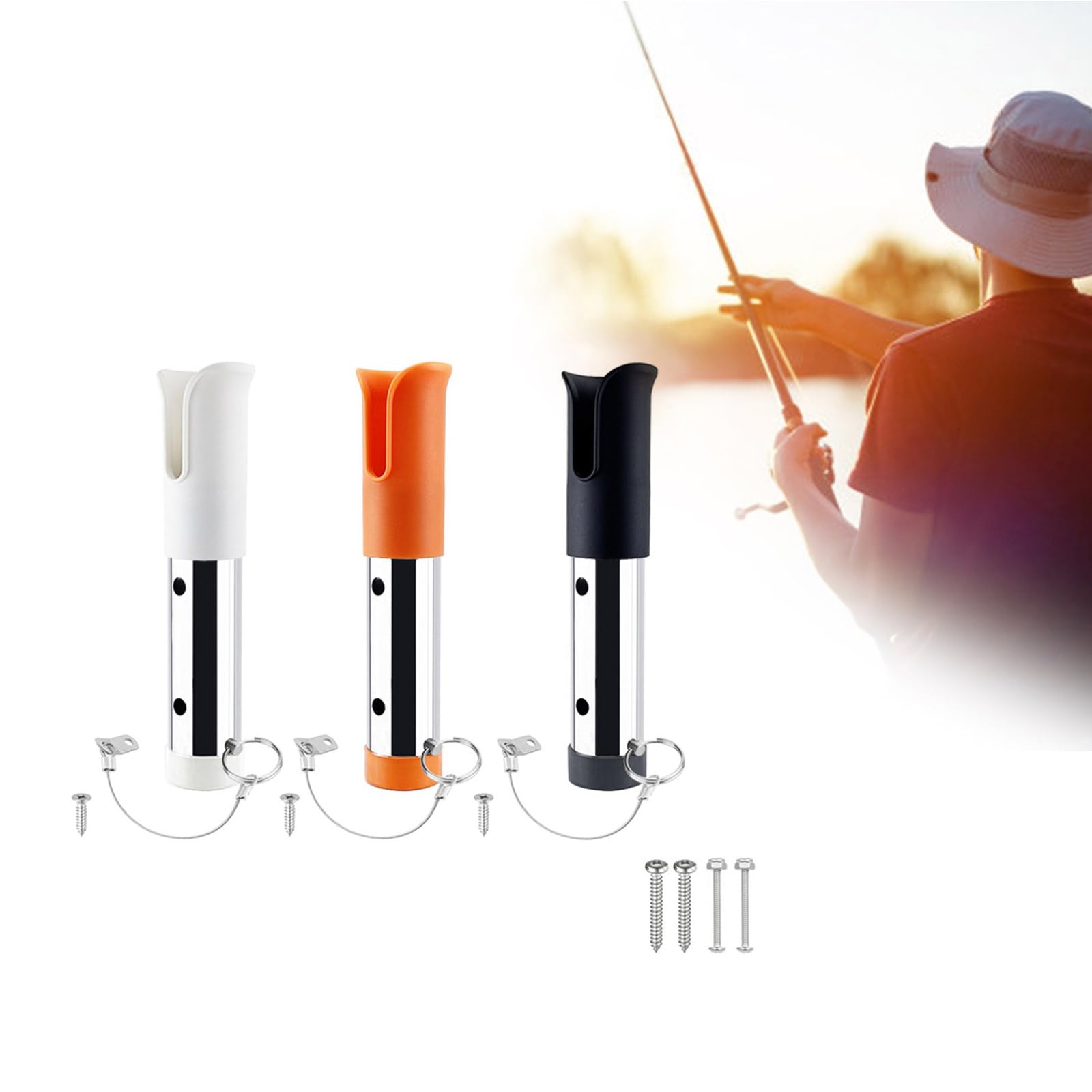 Supporto per canna da pesca kayak in acciaio inox con vite a foro singolo montaggio su barche pali rack in acciaio inox pesca