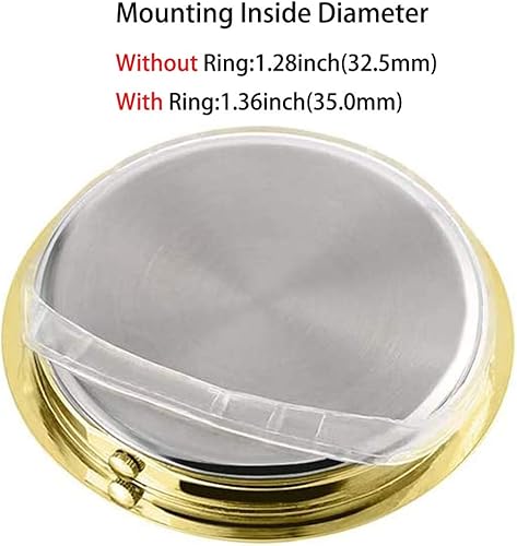 Miniatura 7 de HILLHOME Mini reloj de inserción de 1-12 pulgadas (1.457 in) movimiento de cuarzo redondo reloj en miniatura esfera blanca bisel tono plateado