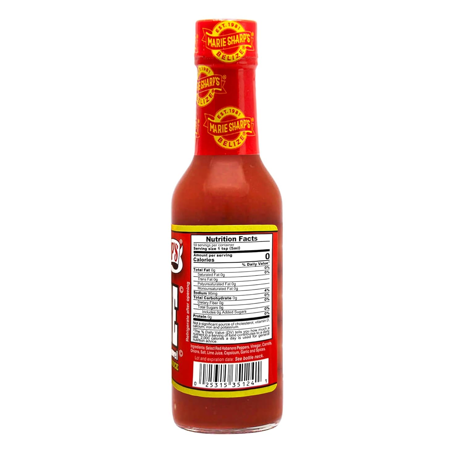 Marie Sharp’s BEWARE Comatose Heat Level Habanero Pepper Sauce, 10 oz | Extreme Heat Hot Sauce from Belize | All-Natural, No Preservatives | For Serious Chiliheads Only (Pack of 2)