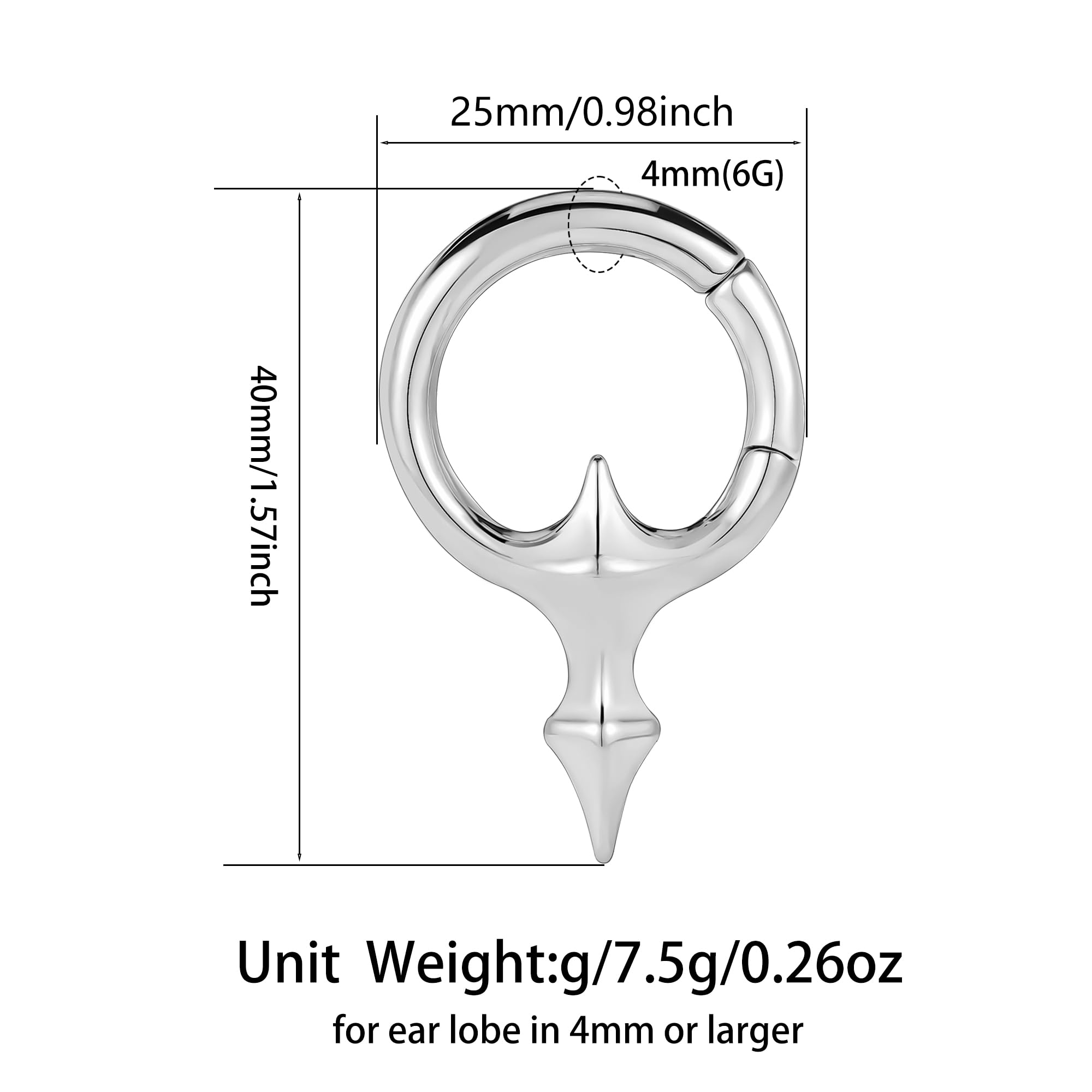 Vankula Peso Lobo Pesi Orecchie ear weights dilatatori in Acciaio inossidabile Cuore lobi piercing espansori Gioielli Uomo Donna 4mm 5mm 6mm 12mm Nero Argento Oro