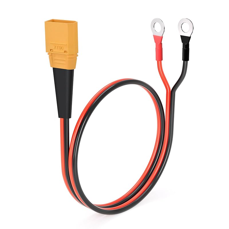 Cabo XT90 macho para terminal de olhal ELFCULB 10AWG, 0,61 m, para estação de energia portátil