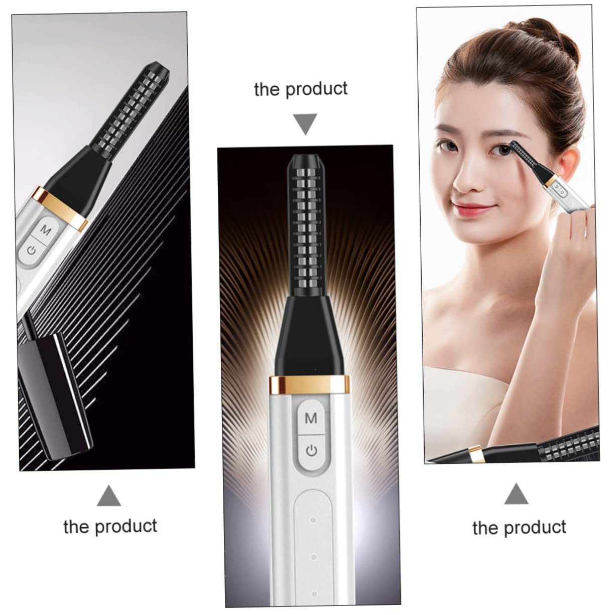 MAGICLULU 2piezas Rizador De Pestañas Eléctrico Calentado Usb Recargable Curling Clip Profesional Para Mujeres Rizador De Pestañas Térmico Portátil Diseño Ergonómico Look De