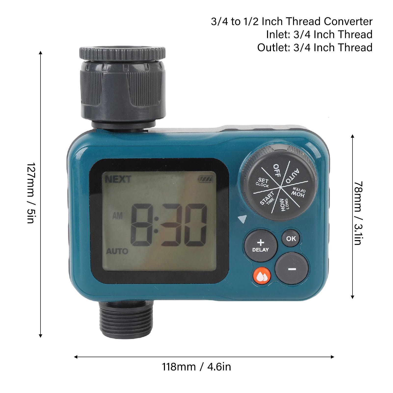 Timer digitale per irrigazione, 35 litri al minuto, ritardo pioggia, irrigazione automatica