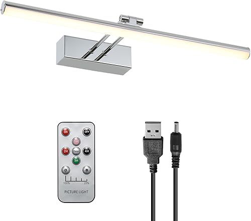 Luz de imagen con batería, luz inalámbrica de 16 pulgadas para pintar con control remoto, luz de arte recargable de metal completo, iluminación de