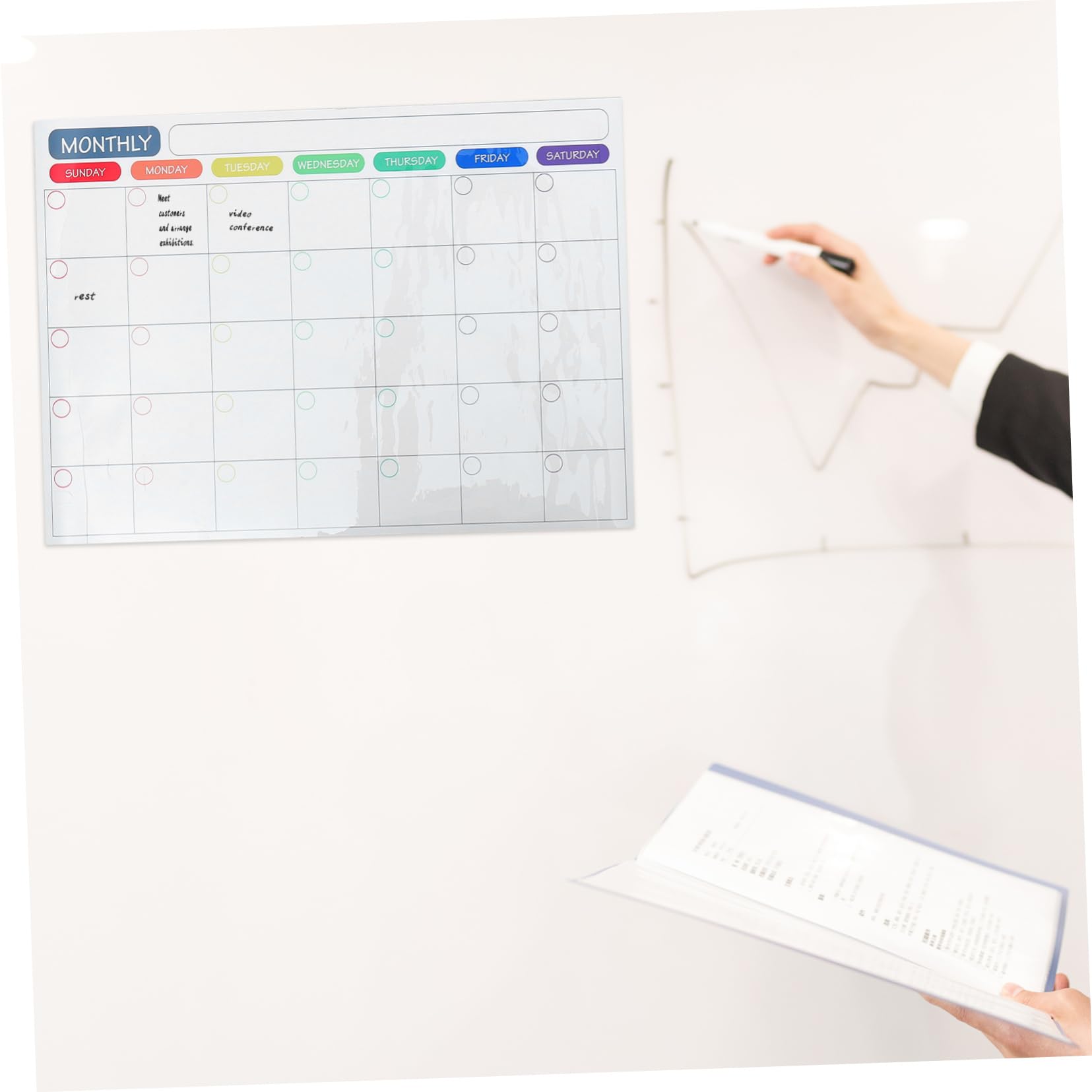Ciieeo Tableau de Planification Hebdomadaire Magnétique avec Autocollants Tableau Effaçable à Sec pour Réfrigérateur et Armoires Métalliques