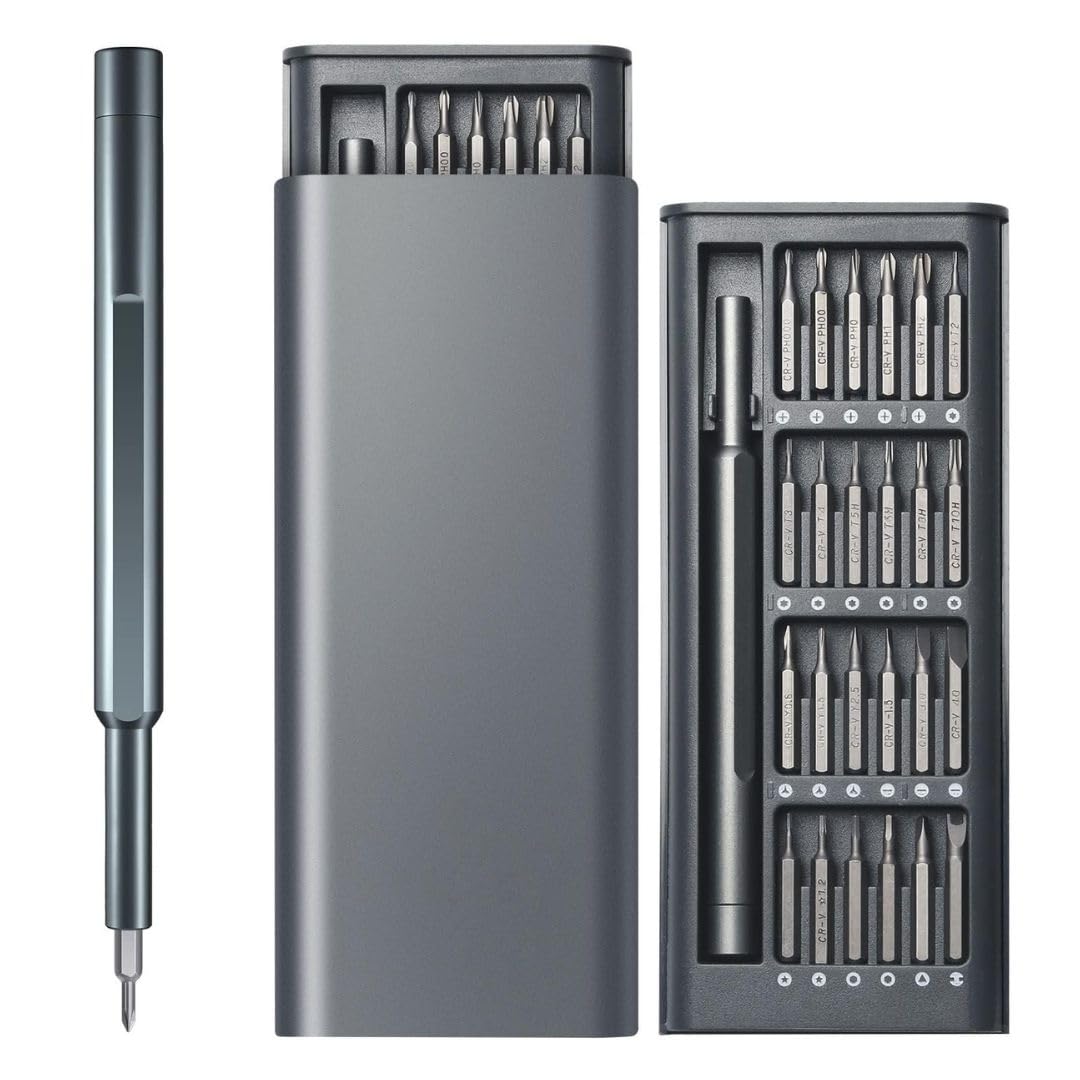 See full amazon price history chart for RVKA 24 in 1 Precision Screwdriver Set| Mini Screwdriver Kit with Magnetic Head & S2 Steel Bits for Fixing Electronics, Laptops, Mobile Phones & Household Repair, Multipurpose Hand Tool (Carbon Black) RVKA 24 in 1 Precision Screwdriver Set| Mini Screwdriver Kit with Magnetic Head & S2 Steel Bits for Fixing Electronics, Laptops, Mobile Phones & Household Repair, Multipurpose Hand Tool (Carbon Black) (B0DHR2CJW4) Amazon Price History, Amazon Price Tracker