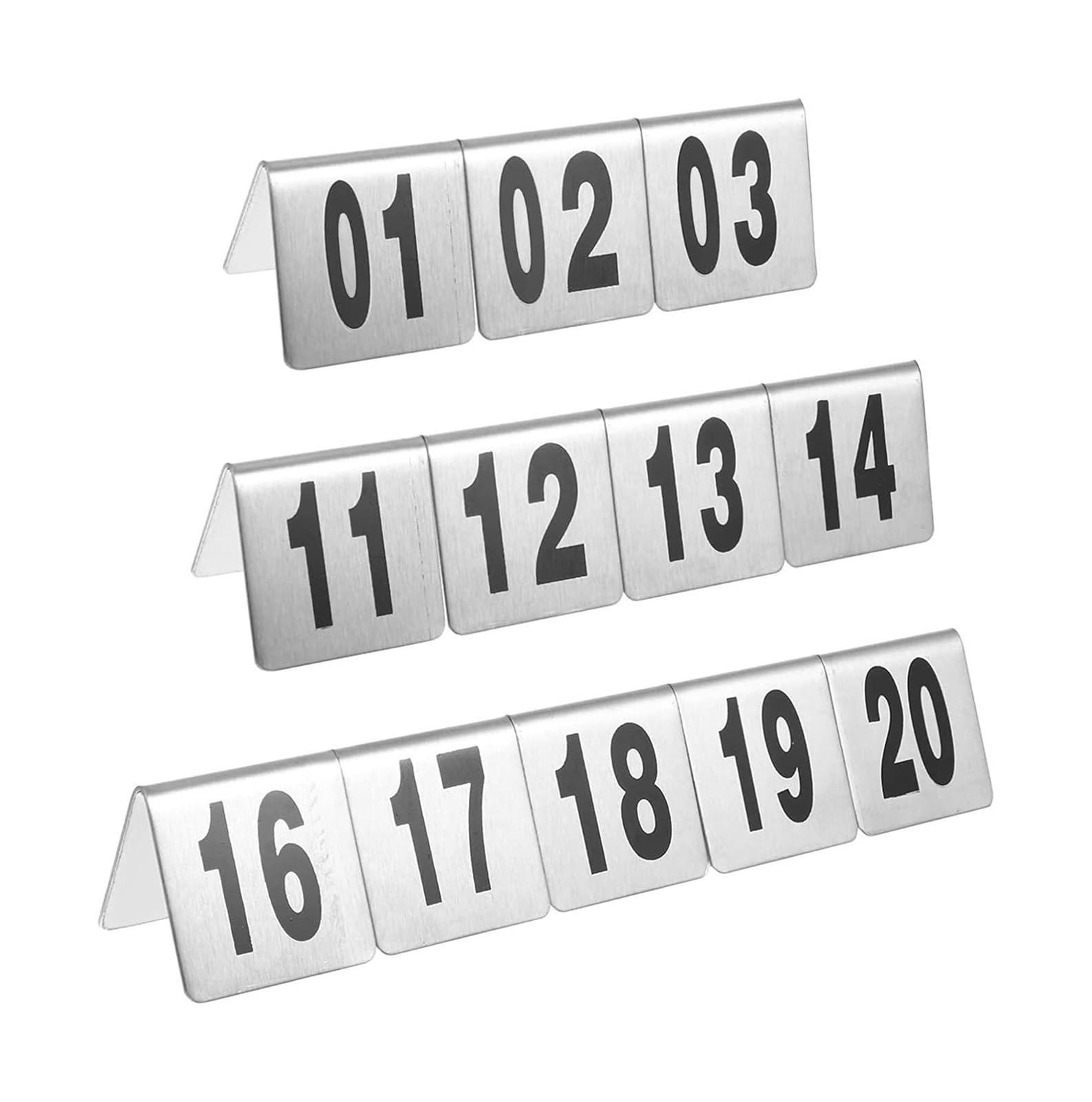 Carte dei Numeri dei tavoli, Numero da Tavolo in Acciaio Inossidabile Stile Tenda Bifacciale Impilabile 5x5 Cm 1-50 O 1-100(1 to 100)