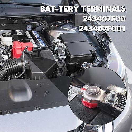 Miniatura 4 de 2 conectores de terminal de batería, poste superior positivo y negativo de cable de batería con parte inferior de plástico, accesorios de automóvil,