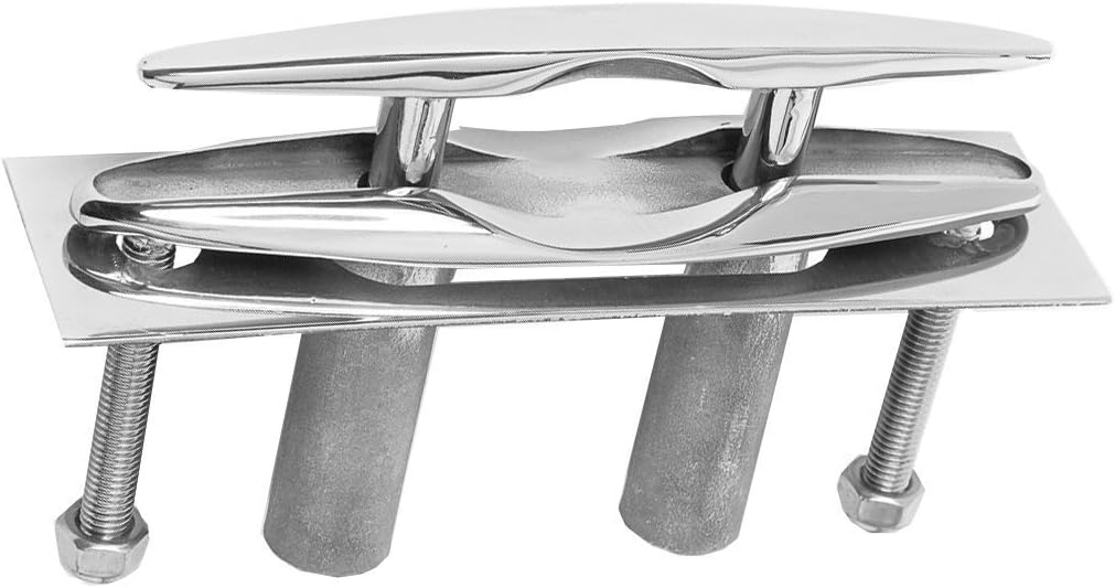 Amarine Made Pair of Boat Marine Stainless Steel 316 Pull up Cleat Flush Mount Cleat Lift
