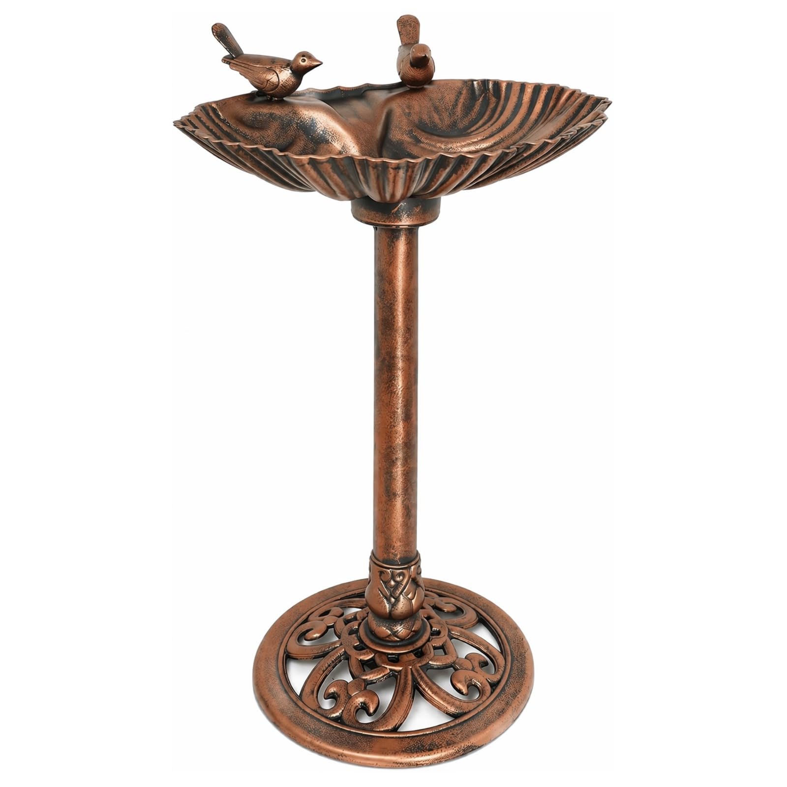 DIVCHI Bird Bath for Garden Freestanding Birdbaths Wild Birds Baths Feeder Bowl Pedestal Birdbath for Outdoors Patio Yard & Lawn Décor (Bronze Bird Bath With 2 Birds)