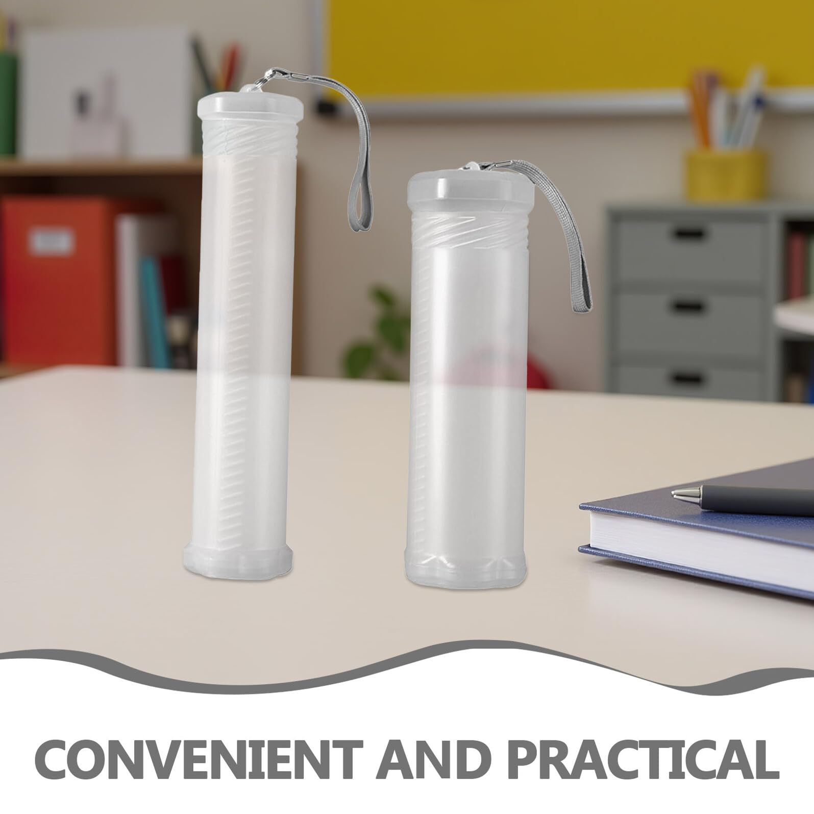 Astucci Plastica Trasparente Telescopici 2 Pezzi per Organizzare Penne, Contenitore Cilindrico Rigido in Plastica Retrattile per Studenti Back To School Party