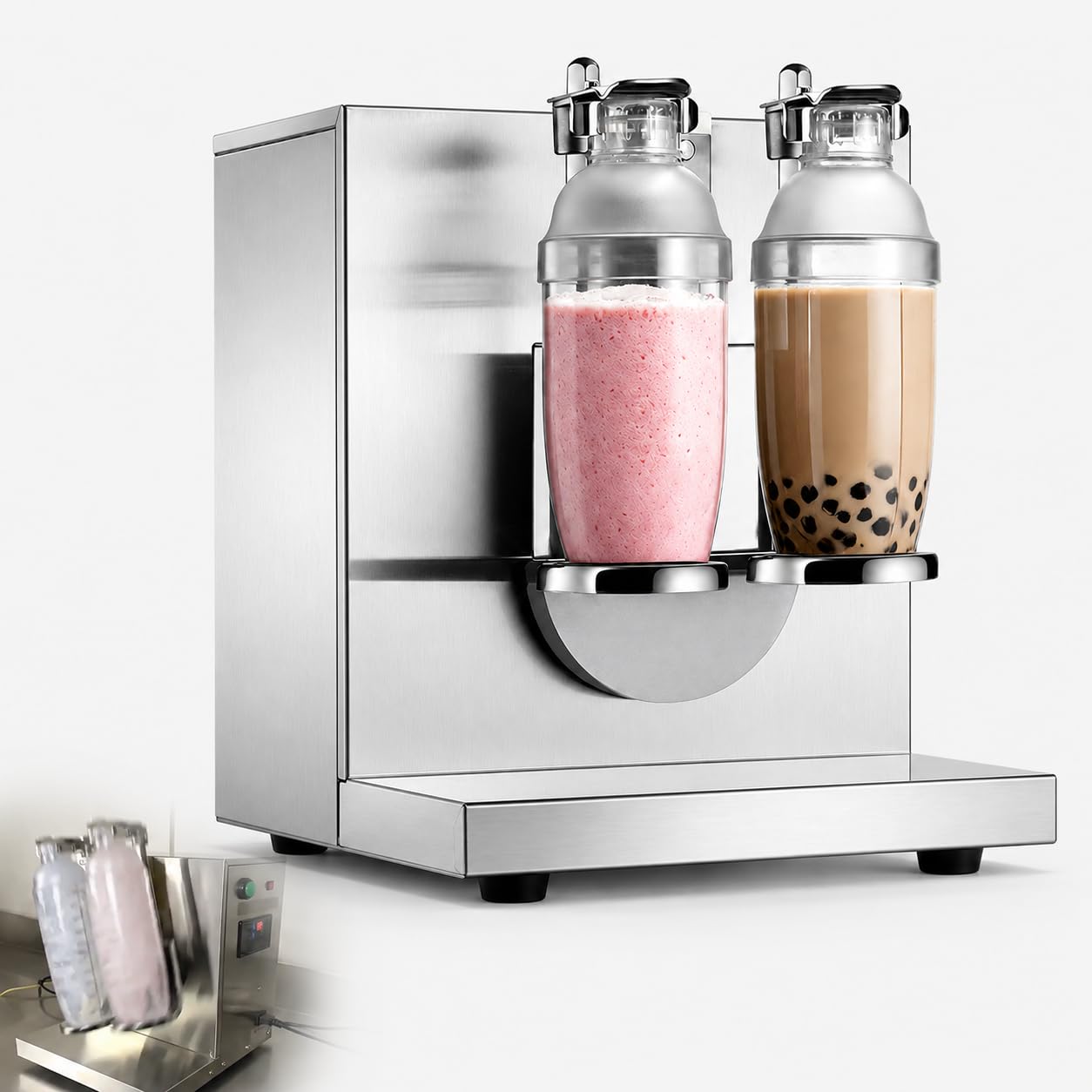 Automatic Boba Shaker Machine, 120W Dual Cup, Low-Vibration Base