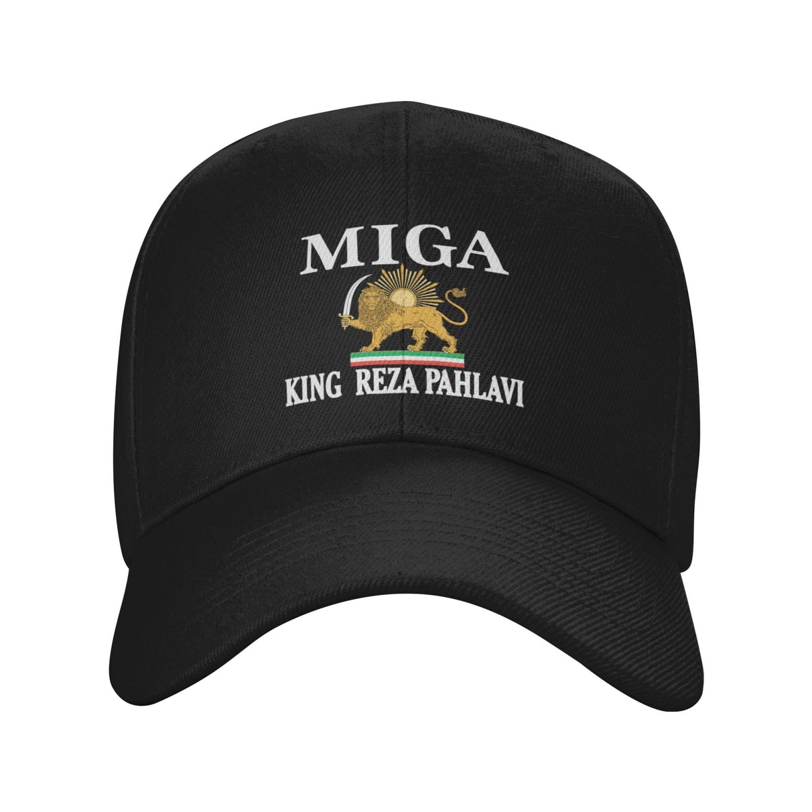 HLBSDM Miga King Reza-Pahlavi Make Iran Great Again Hat Trucker Cap for Men Women Black