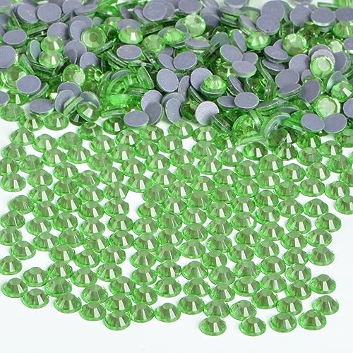 Image of Bymitel Hotfix Crystal Rhinestones Round Gems Iron on DIY Jewelry Making Flat Back for Crafts,Peridot, 2mm(SS6 /2880pcs)