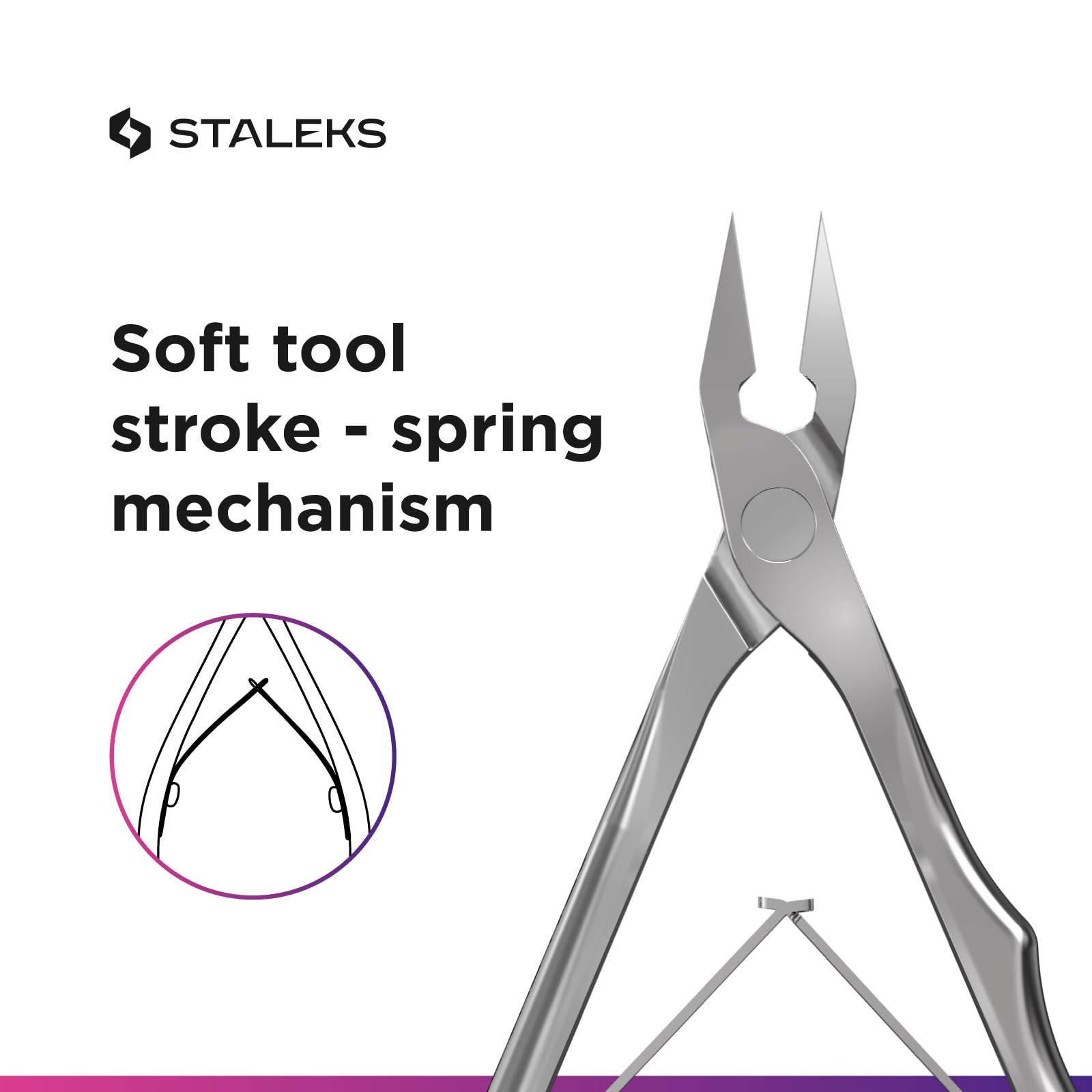 Staleks Pro Expert, Pince à Ongles Incarnés Professionnelle, Acier Inoxydable, Lames Ergonomiques 12 mm Affûtées à la Main, Droites, NE-61-12