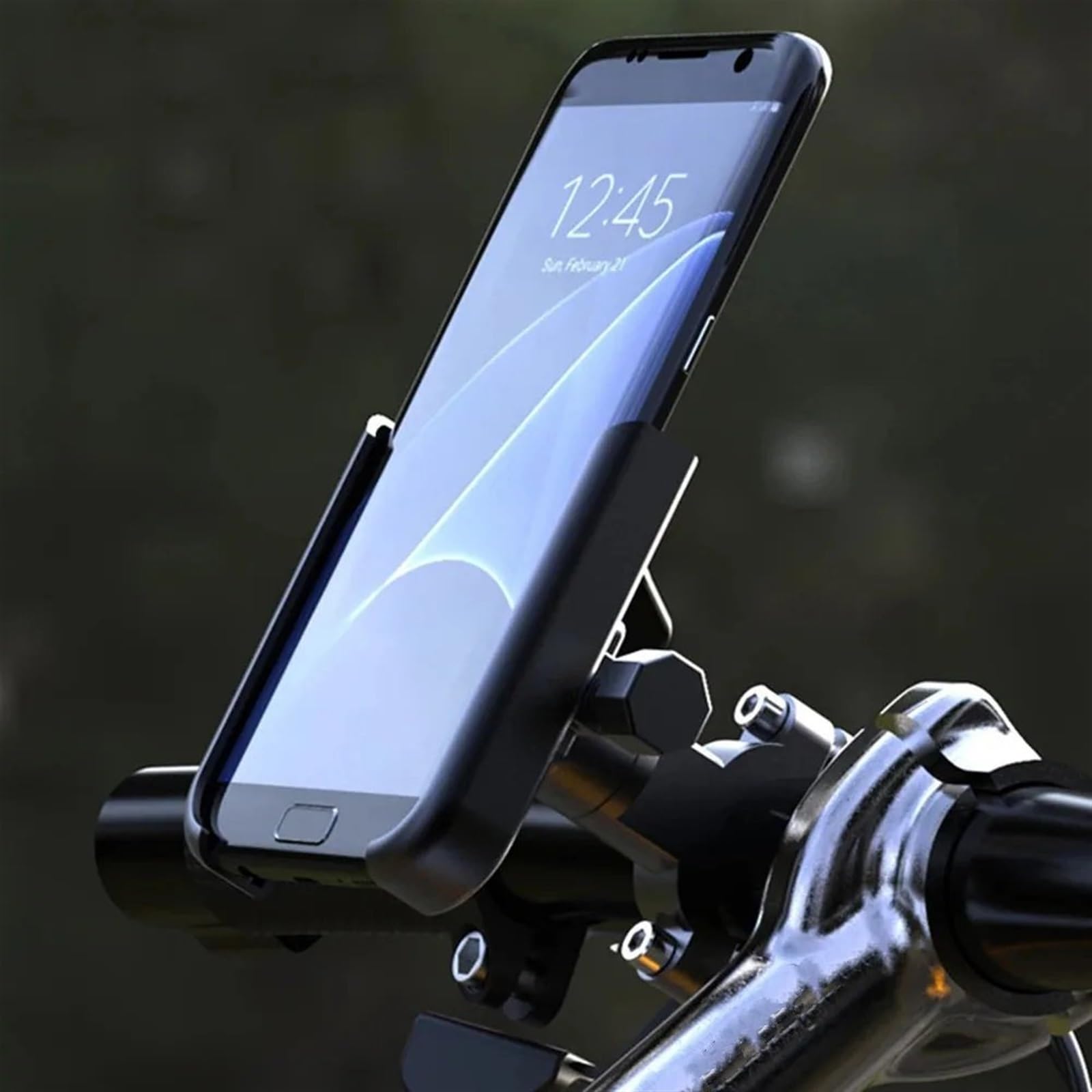 Support Téléphone Moto Support Téléphone Vélo Moto Support GPS Support Téléphone Portable Support Guidon Rétroviseur Moto Compatible Support Telephone Velo(Silver Handlebar)
