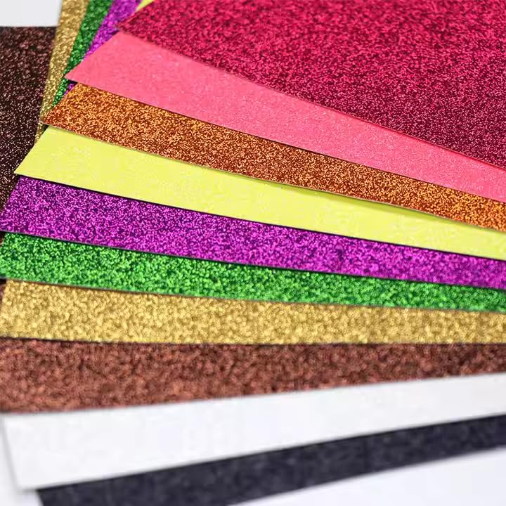 SHAKTISM Glitter Sheet EVA Foam, Non Gumming, Assorted Colours, 10 x 25 cm A4 Colored Craft Card Stock for Craft Project, DIY, Gift Wrapping, Decorations, Scrapbooking, Assorted Color-image-30