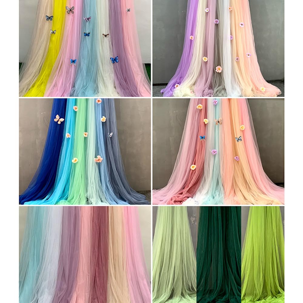 20 m x 150 cm Tissu en tulle doux à coudre, tissu en tulle doux, vendu au mètre, tissu d'ameublement, tissu décoratif pour mariage, rideaux, robe, jupe en tulle, arche, cérémonie, décoration, orange A