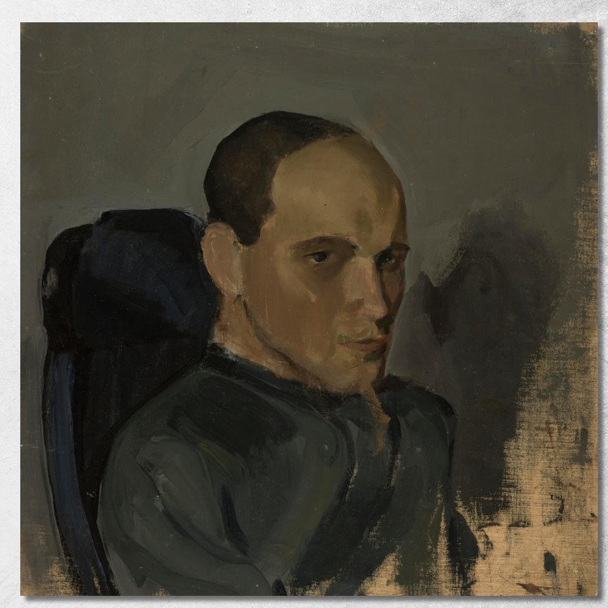 Toile Fine Art Nikolai Triik portrait de l'homme tableau encadré 70x70
