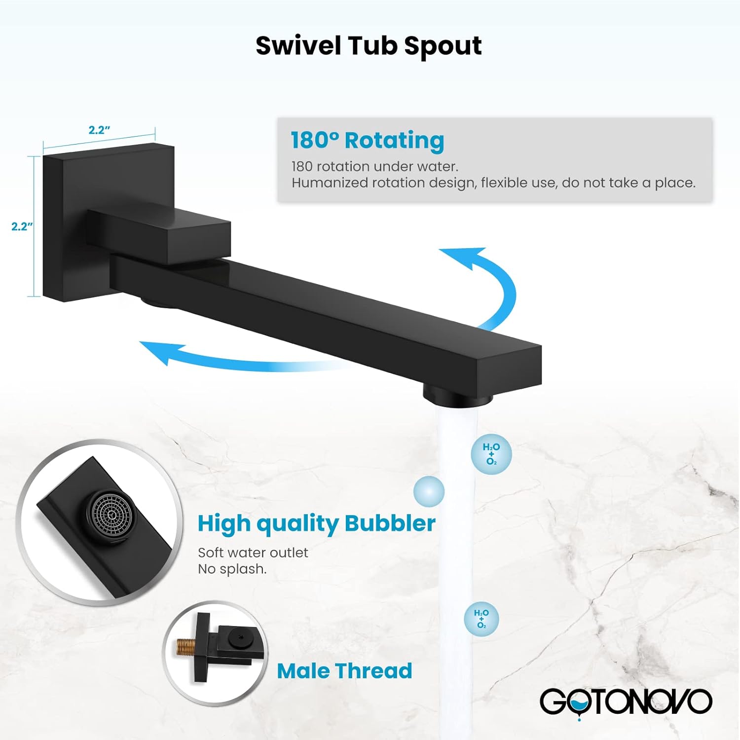 gotonovo Wall Mounted Bathtub Faucet with Hand Held Sprayer,Tub Shower Faucet Set,Single Handle Bathroom Shower System Mixer for Tub,Rough-In Valve Included Swivel Tub Spout Matte Black