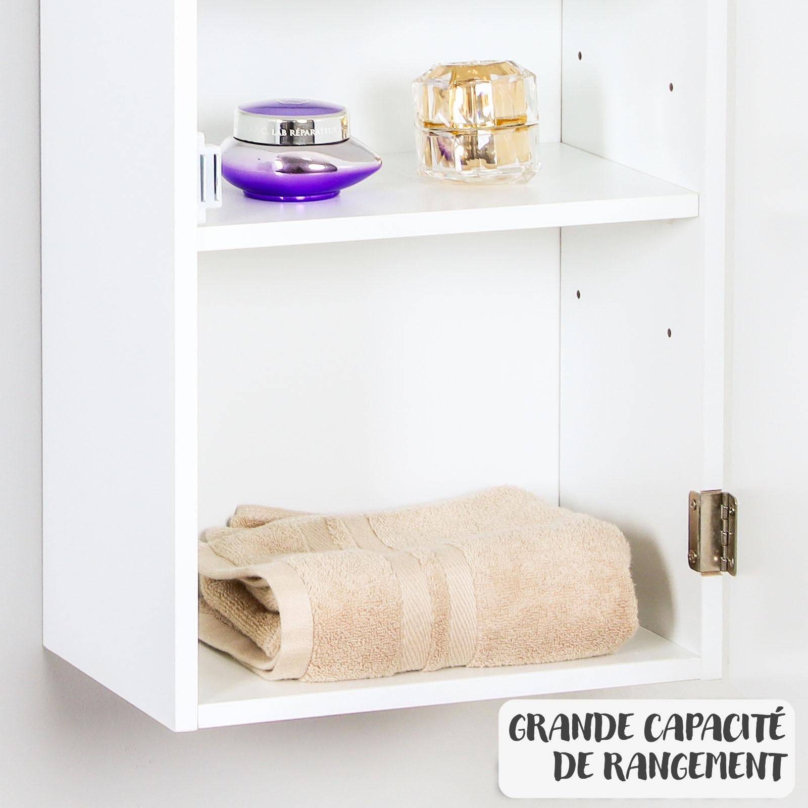 KARAT - Armadietto per Bagno - Mobile per Toilette con Mensole Regolabili - Bathroom Cabinet - Armadietto per Farmacia - Cassetto Rimovibile (Nebraska, 20 cm (P) x 30 cm (L) x 60 cm (A))