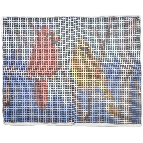 Image of Howie's Latch Hook Kit, DIY Cardinal Rug Crochet Yarn Kits for Adults, Color Preprinted Pattern Embroidery Decoration (Cardinal, 19.69 x 14.96 inch)