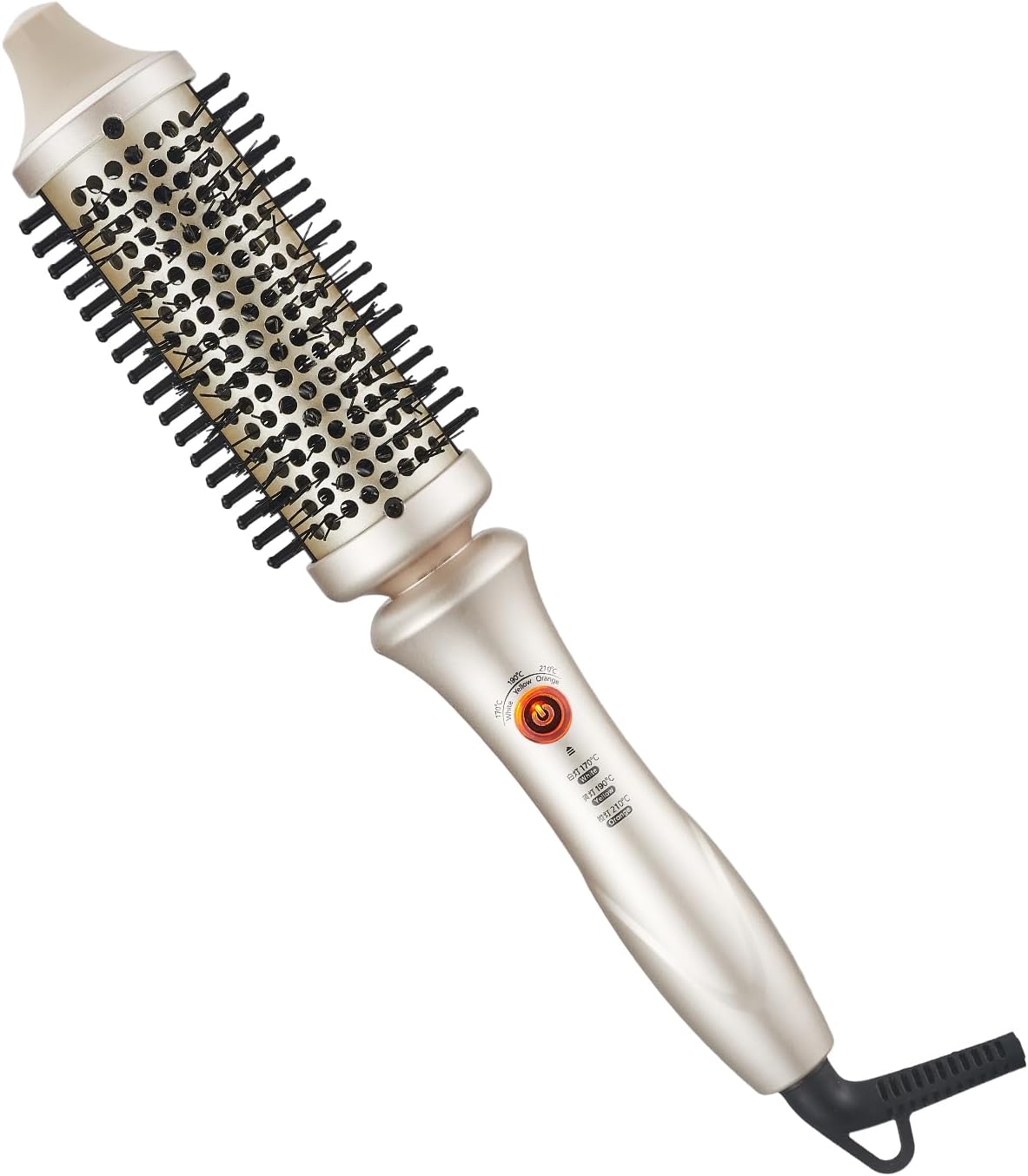 1.7 Inch Thermal Brush for Blowout Look, Heated Round Brush with Tourmaline Ceramic for Volume & Shine, Anti-Scald Hair Styler (No Air), Dual Voltage Travel Curling Iron & Straightener 2 in 1