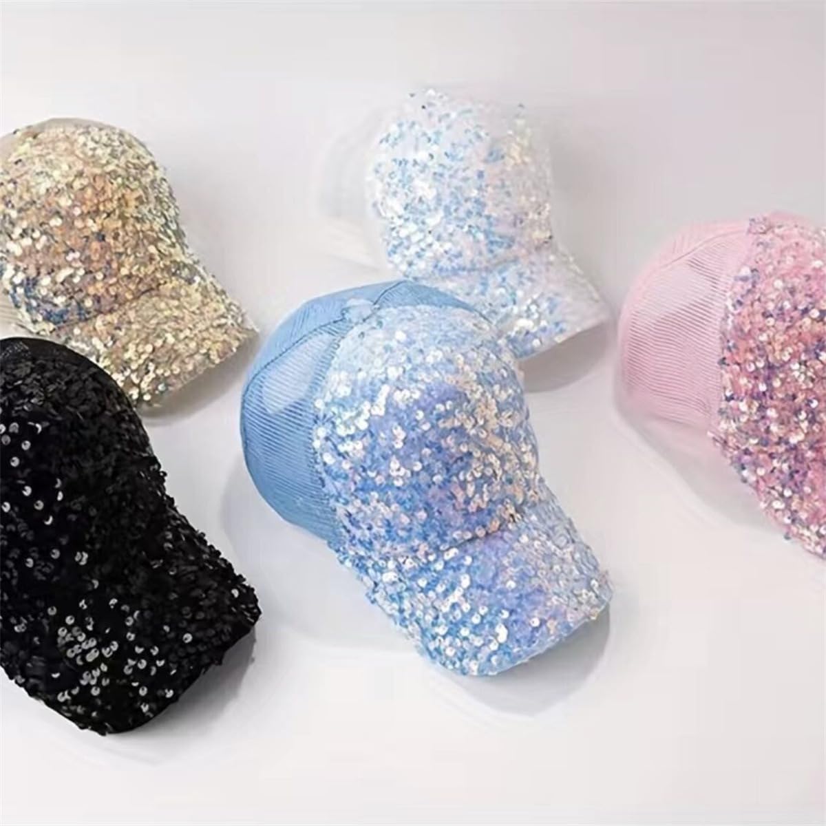 Casquette de baseball à paillettes pour femme - Avec paillettes - En maille - Protection solaire extérieure - Casquette de sport - Casquette de baseball - Protection UV