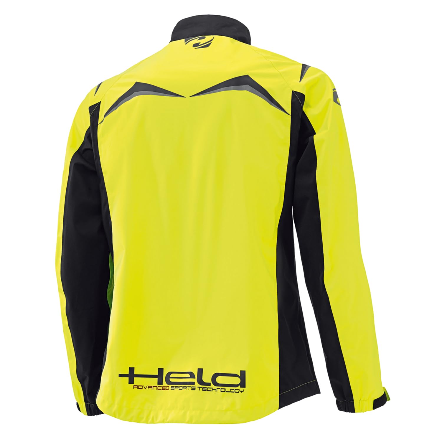 Held Rainblock 2 Top - Sport Motorrad Regenjacke Damen - Membrane 100% Wasserdicht, Atmungsaktiv - Reflex Einsätze - Außentaschen - Ärmelsaum weitenverstellbar - Schwarz Neongelb
