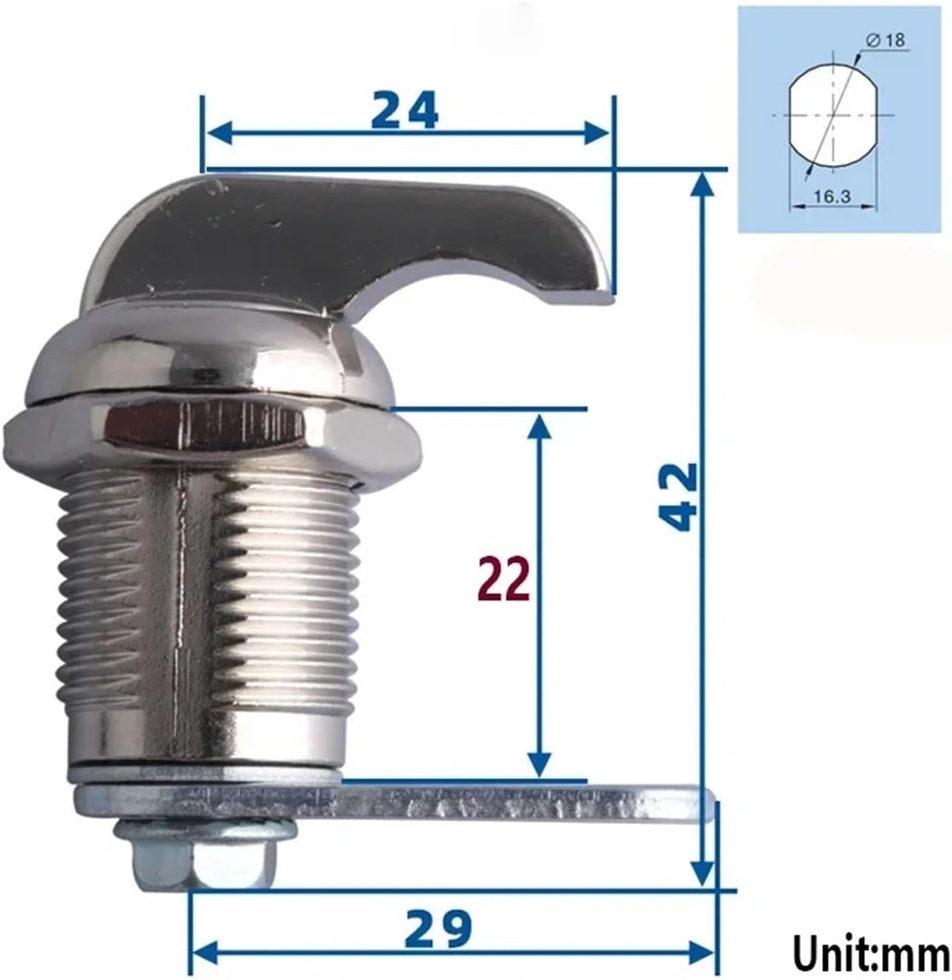 Keyless Cabinet Cam Lock Box Cupboard Locker Bathroom Window Hardware 1Pcs(22mm)