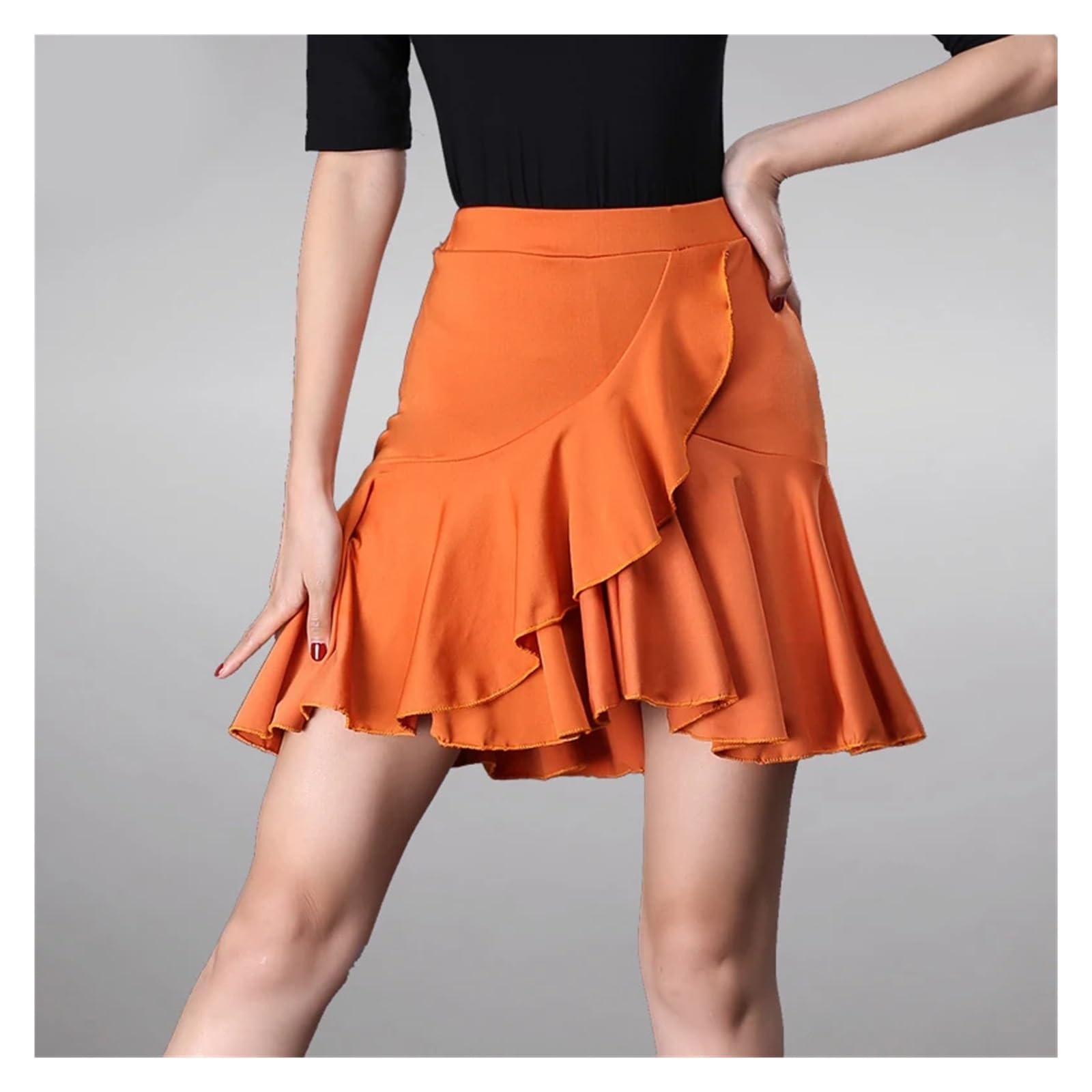Vestiti da Ballo Latino Americano Womens Latin Dance Skirt Ballroom Rumba Samba Tango ChaCha Ruffles Gonne Wrap Dancewear Costume Stage Performamnce Gonne (Color : 3, Size : XXXL)